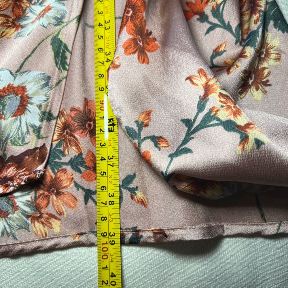 ASTR The Label Gaia Floral Satin Cowl Neck Midi Dress Mauve Pink Womens Medium - Picture 9 of 10